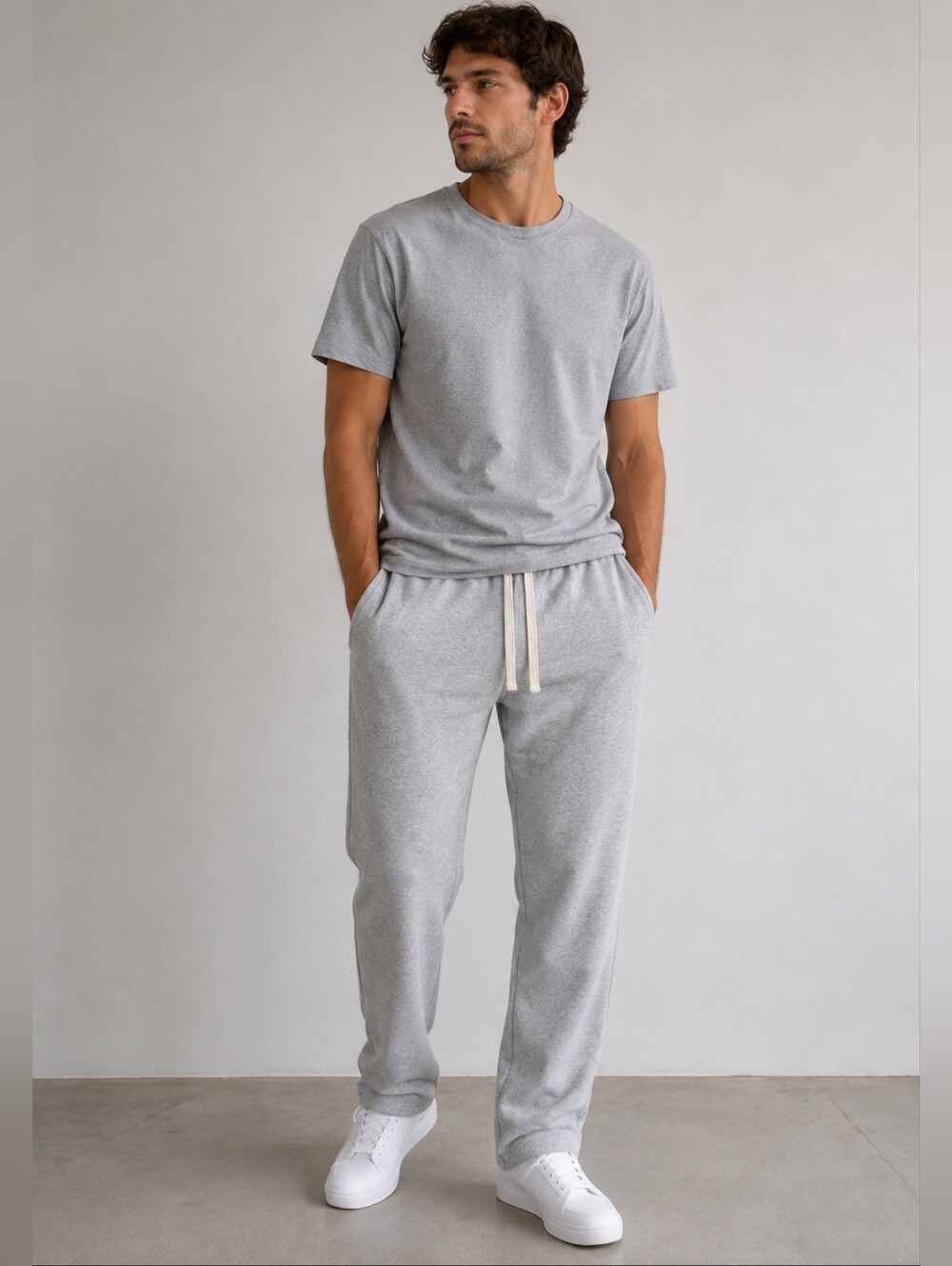 Men's Grey Drawstring Sweatpants - Casual Athletic Lounge Pants